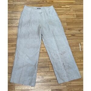 Linen Wide Leg Floral Boho Embroidered Coastal Grandma Resort Core Pants 
14W